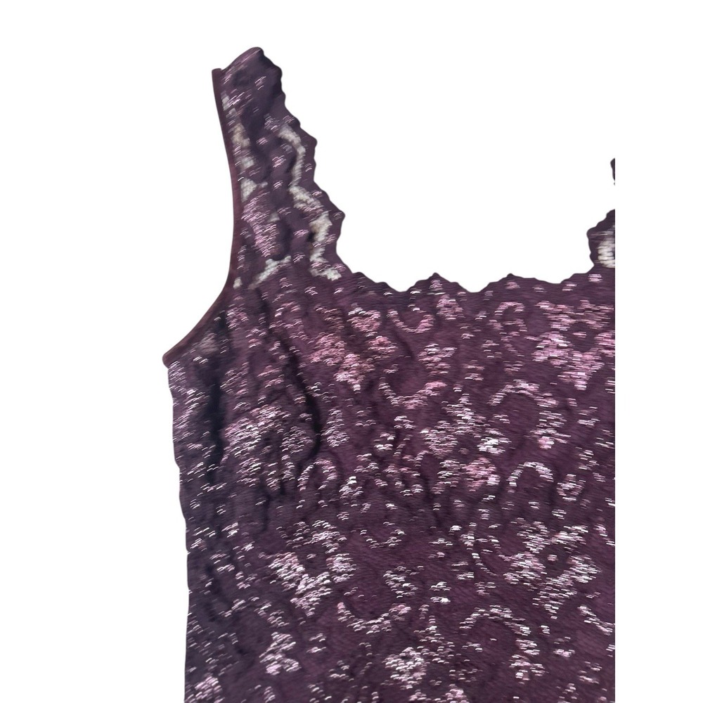 Vtg Cache Purple Square Neck Top Sheer Lace Overlay Size Medium Fairy Whimsigoth - Picture 5 of 8